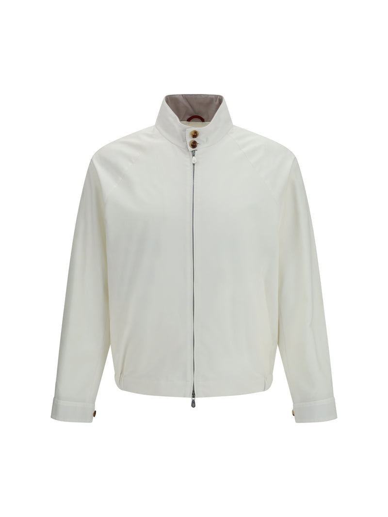 Brunello Cucinelli Brunello Cucinelli Windproof Zip Jacket Off White - World Class Fashion