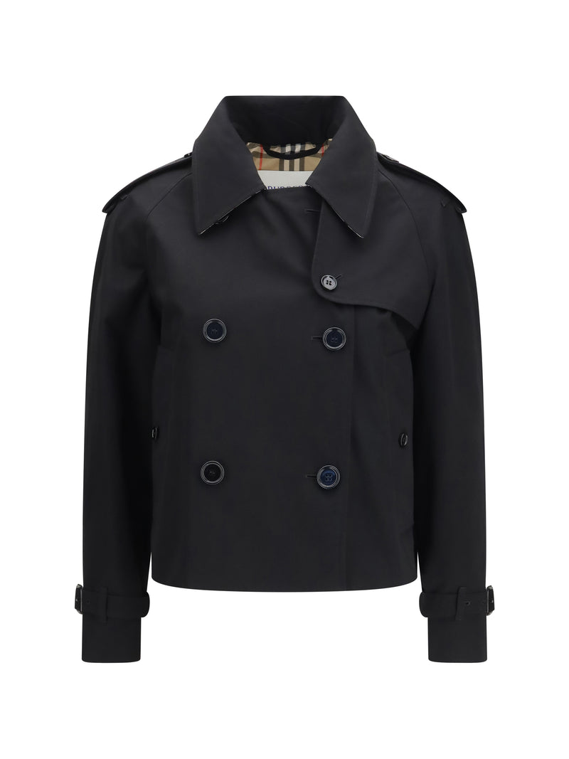 Burberry Burberry Mayfair Cropped Trench Jacket Black - World Class Fashion