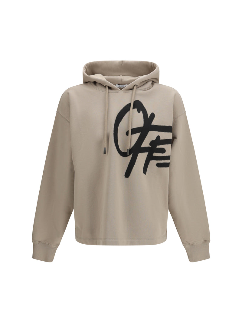 Off-white Off-white Spray Logo Skate Hoodie Fade Out Stone - World Class Fashion