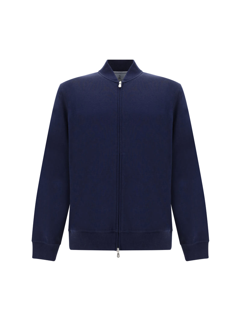 Brunello Cucinelli Brunello Cucinelli Cotton Zip Sweatshirt Cobalto - World Class Fashion