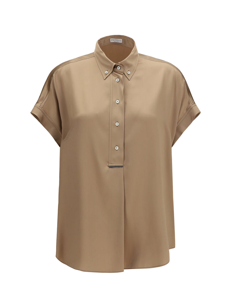 Brunello Cucinelli Brunello Cucinelli Silk Shirt Praline - World Class Fashion