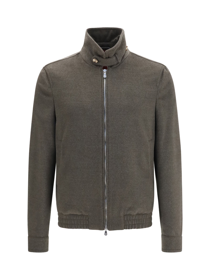Brunello Cucinelli Brunello Cucinelli Wool Zip Jacket Fango - World Class Fashion