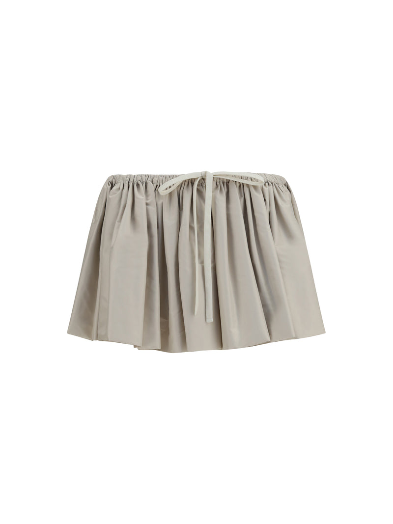 Miu Miu Miu Miu Ruffled Mini Skirt With Drawstring - World Class Fashion