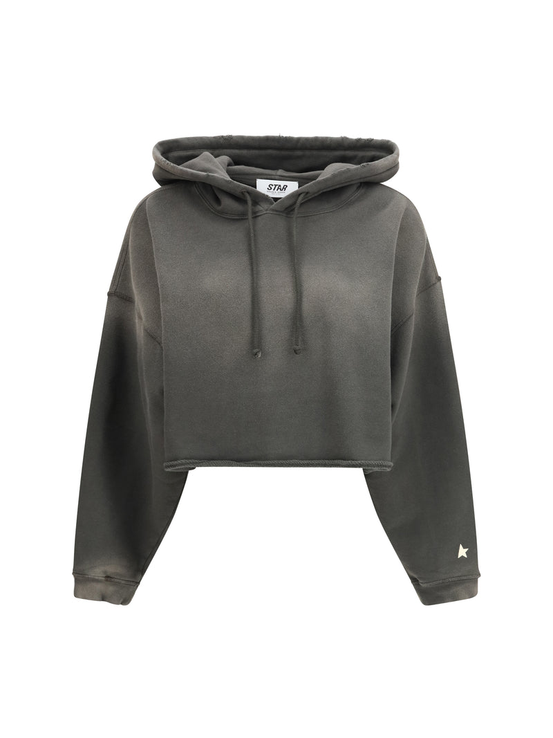 Golden Goose Golden Goose Cropped Hoodie Charcoal - World Class Fashion