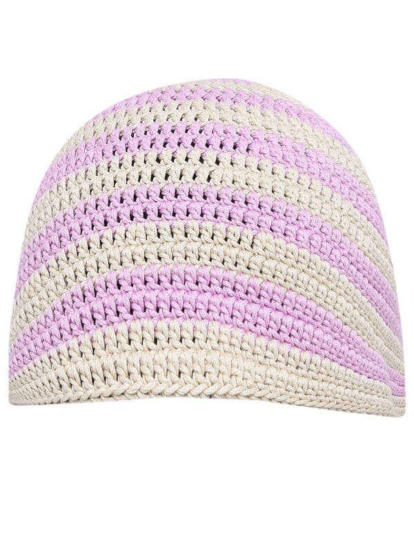 Amish Lilac And Beige Cotton Hat