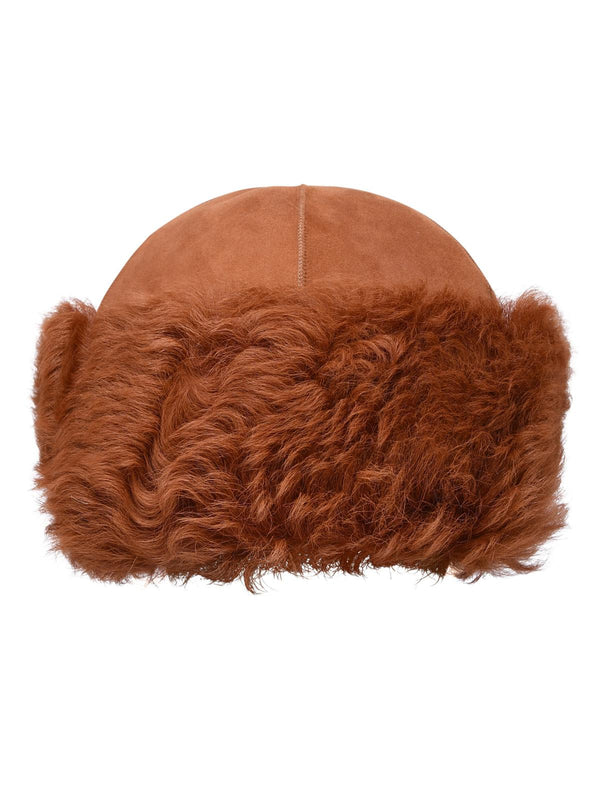 Toasties Brown Suede And Fur Hat