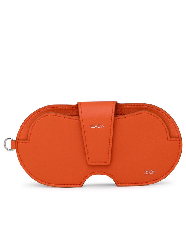 Elaow Orange Leather Glasses Holder