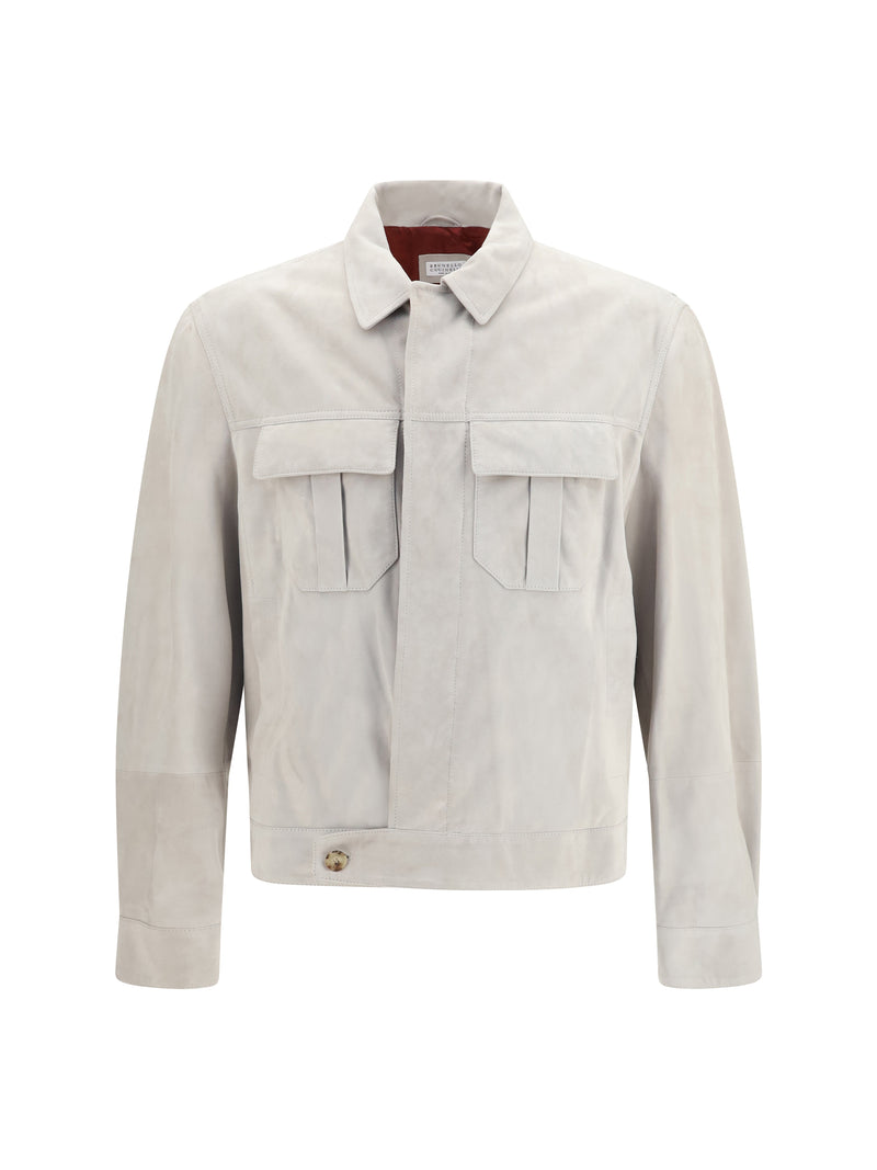 Brunello Cucinelli Brunello Cucinelli Suede Jacket Corda Rubino Men - World Class Fashion