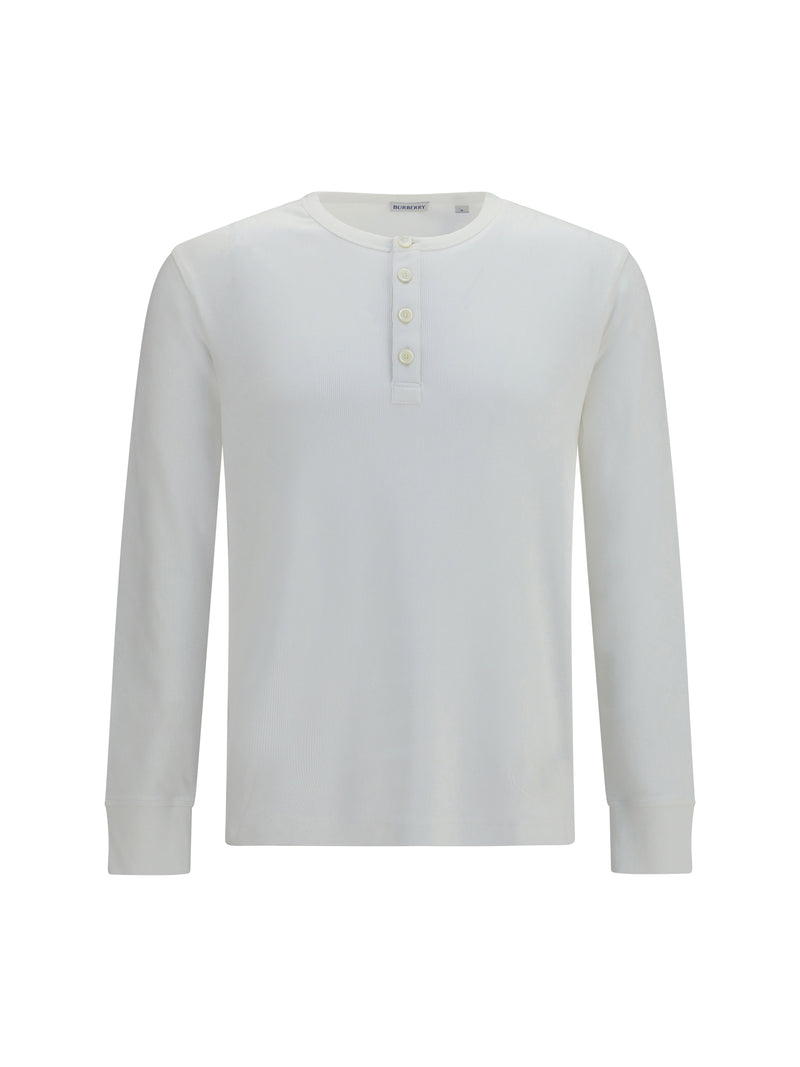 Burberry Burberry Long-Sleeve Cotton Top Chalk - World Class Fashion