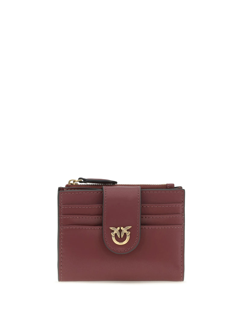 Pinko Pinko Leather Wallet with Logo Ribes Intenso-Antique Gold - World Class Fashion