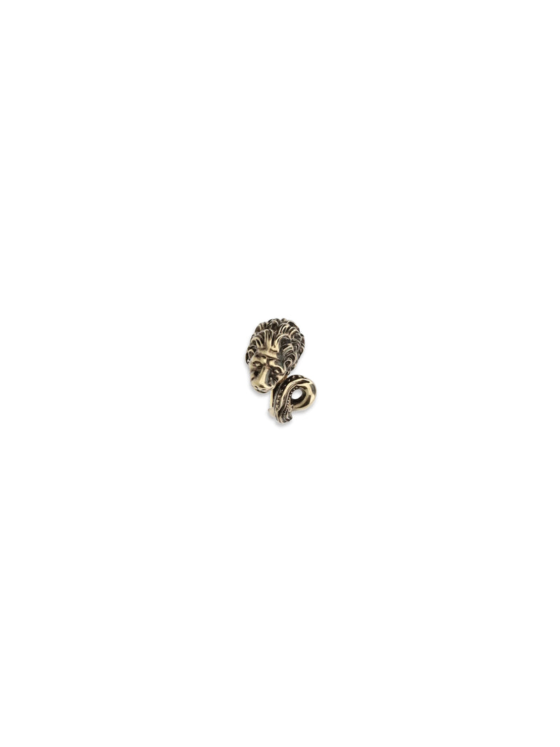 Valentino Garavani Valentino Garavani Zoomorphic Lion Head Ring Antique Brass Black - World Class Fashion