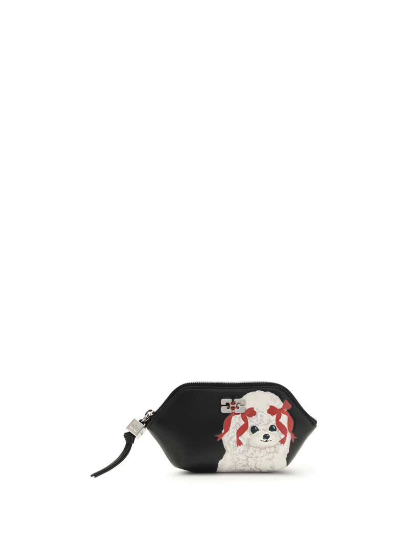 Ganni Ganni Bou Coin Purse With Poodle Black - World Class Fashion