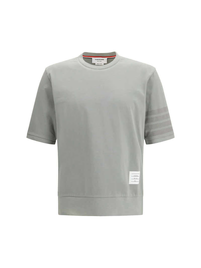 Thom Browne Thom Browne 4-Bar Cotton Jersey T-shirt Light Grey - World Class Fashion