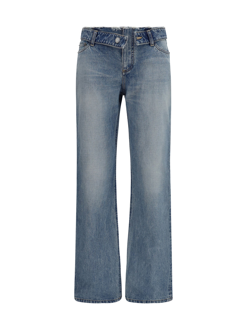 Alexander McQueen Alexander McQueen Faded Cotton Jeans Blue Midwash Women - World Class Fashion