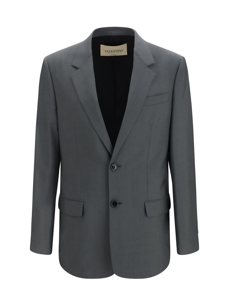 Valentino Valentino Single-breasted Wool Mohair Jacket Raven - World Class Fashion
