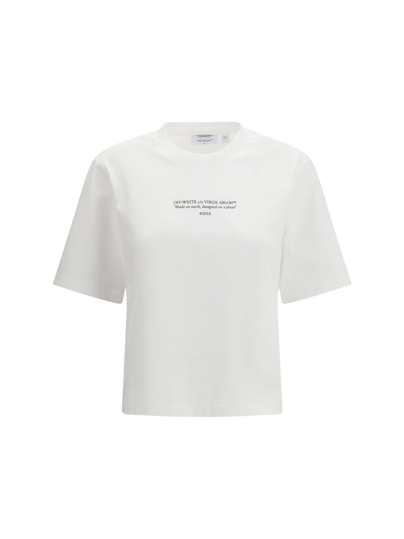 Off-white Off-white Made On Earth, Designed On A Plane T-shirt White-Black - World Class Fashion