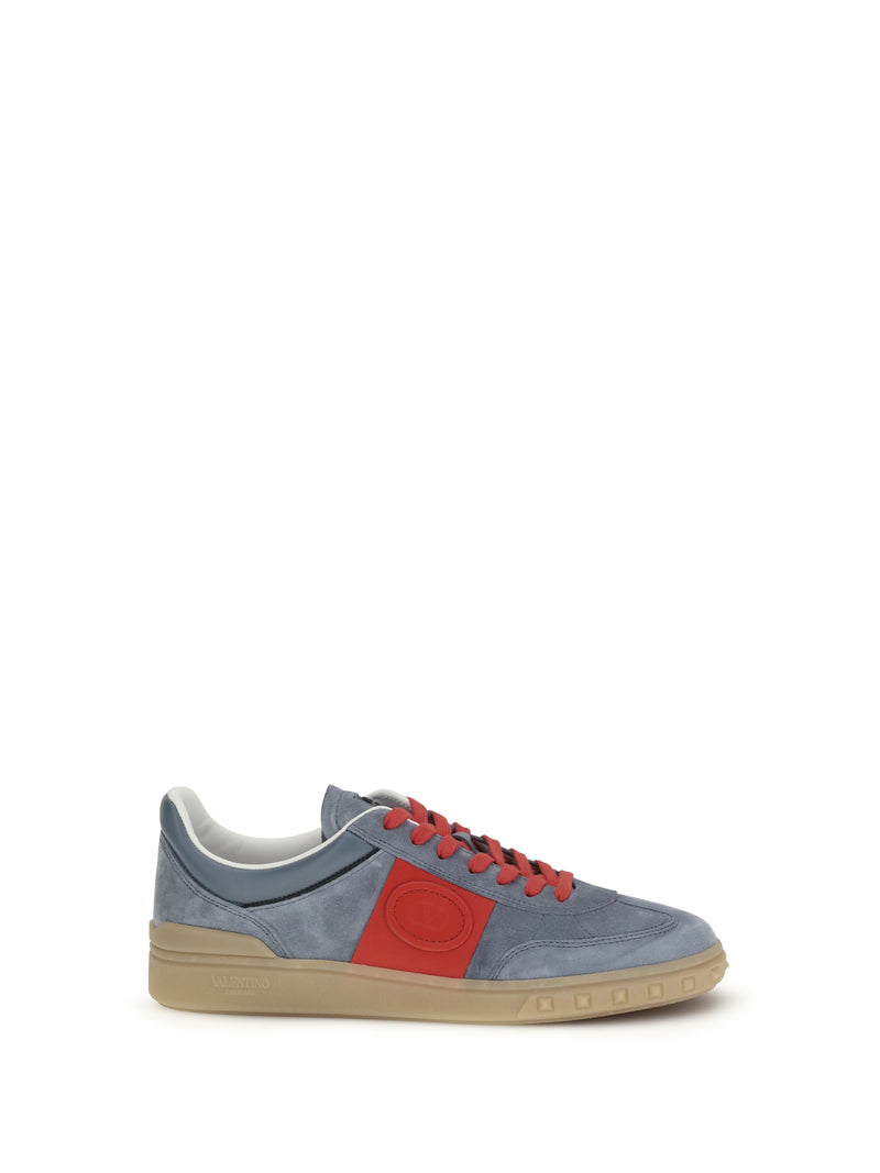 Valentino Garavani Valentino Garavani Upvillage Sneakers Grey-Coral Red - World Class Fashion