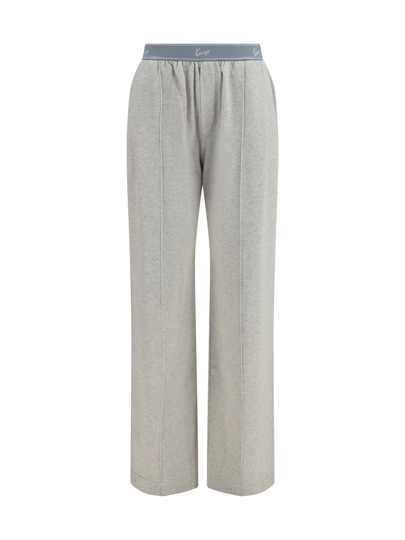 Kenzo Pantalones Kenzo de Algodón Elástico Signature Grises para Mujer - World Class Fashion