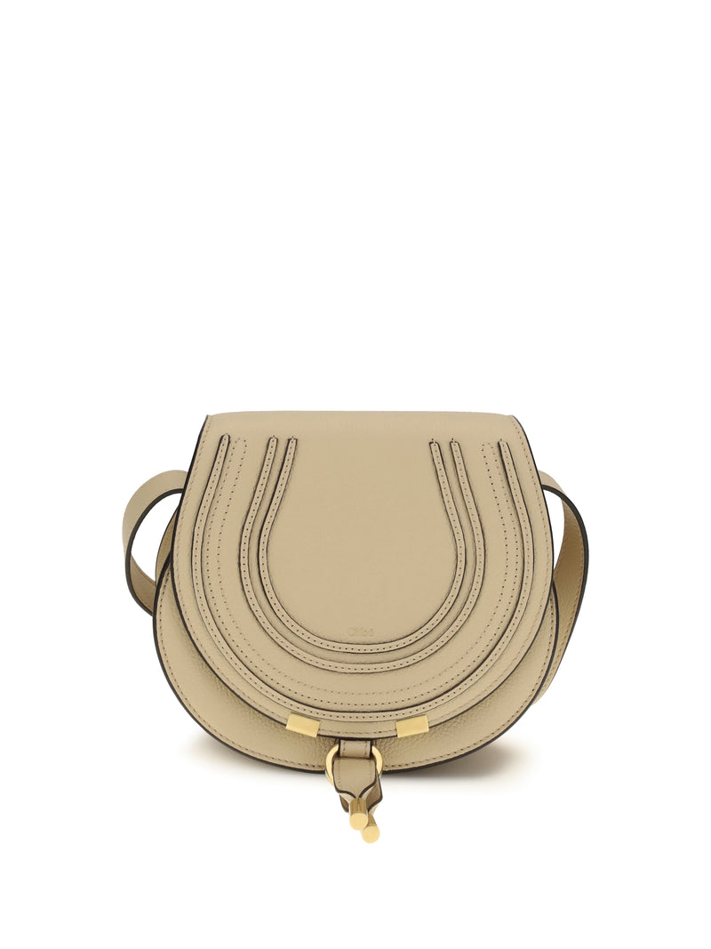 Chloe Chloé Small Marcie Leather Shoulder Bag Petal Beige - World Class Fashion