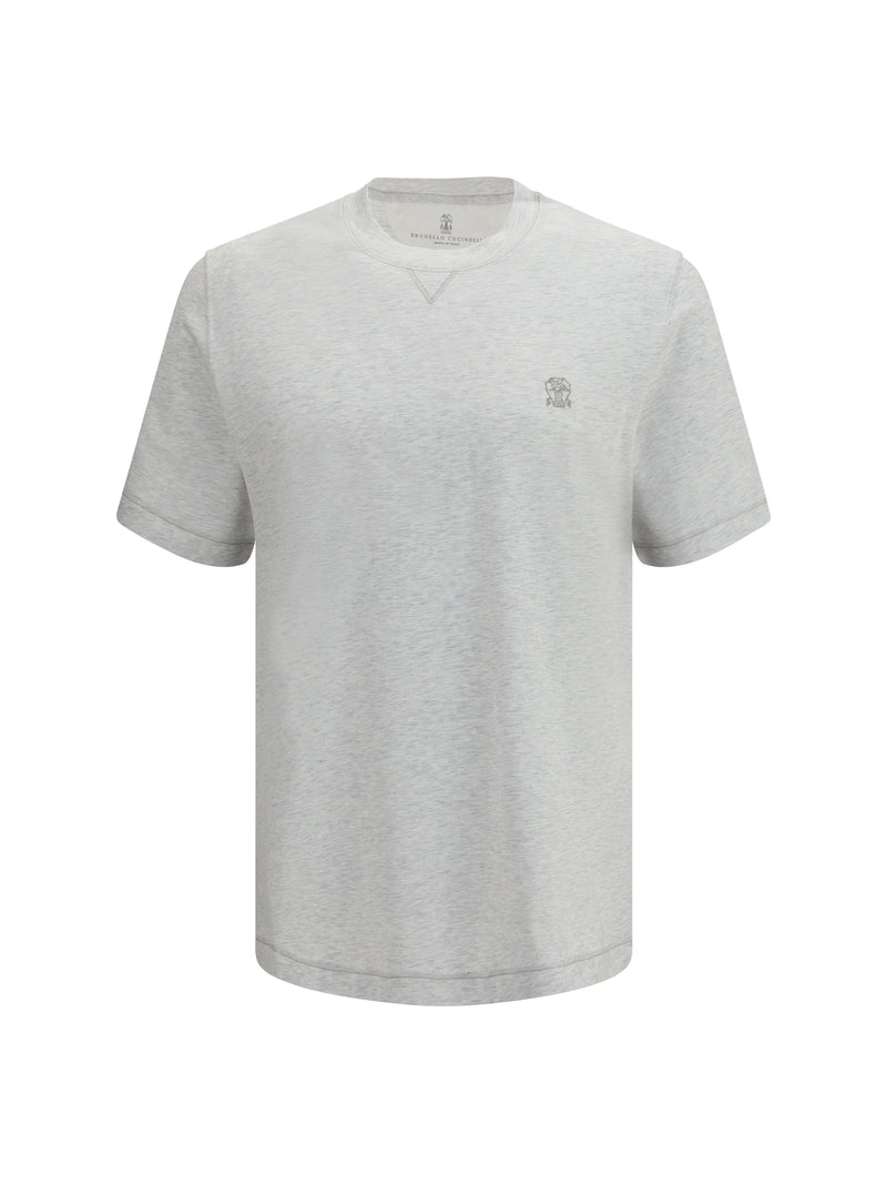 Brunello Cucinelli Brunello Cucinelli Cotton T-shirt Perla+Grigio - World Class Fashion