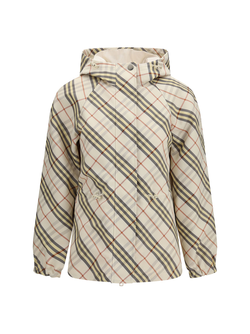 Burberry Burberry Reversible Check Hooded Jacket Pebble Beige - World Class Fashion