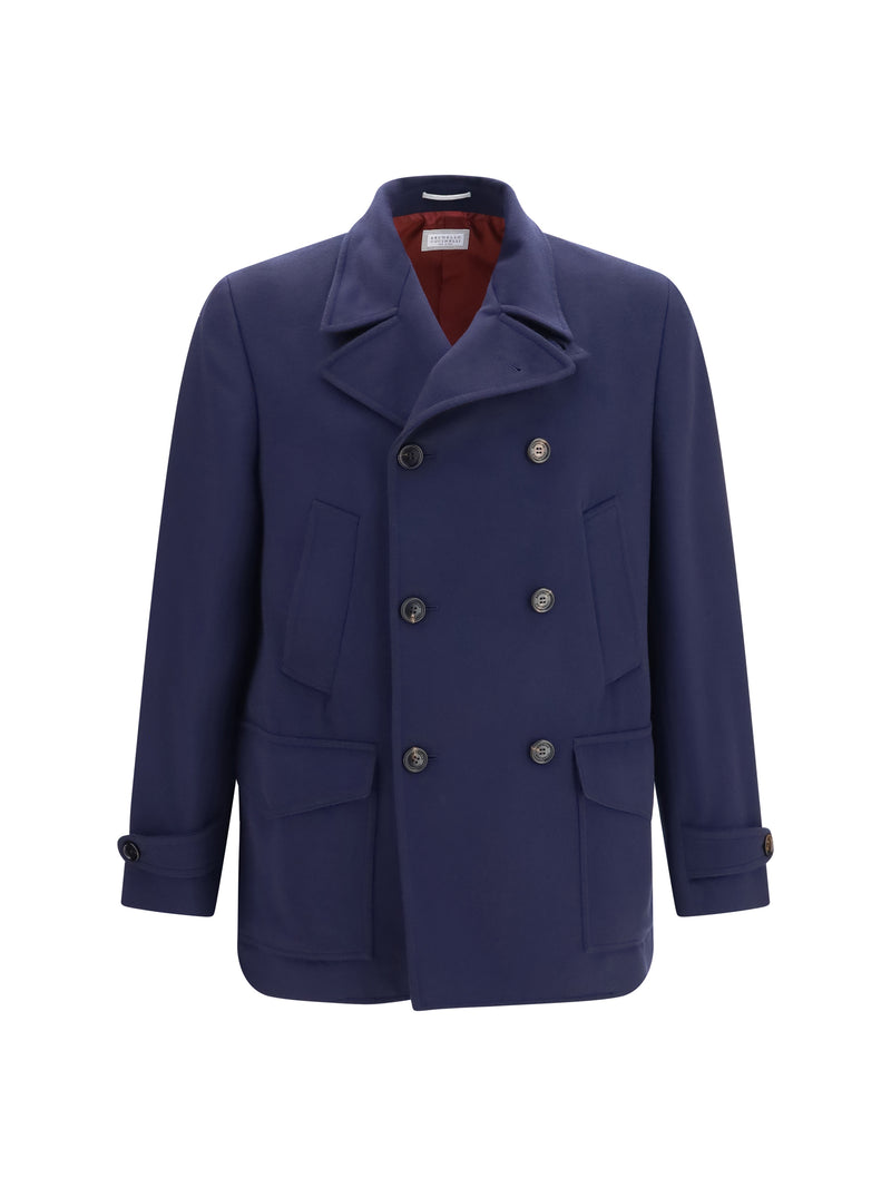 Brunello Cucinelli Brunello Cucinelli Double-breasted Wool Coat Blue Men - World Class Fashion