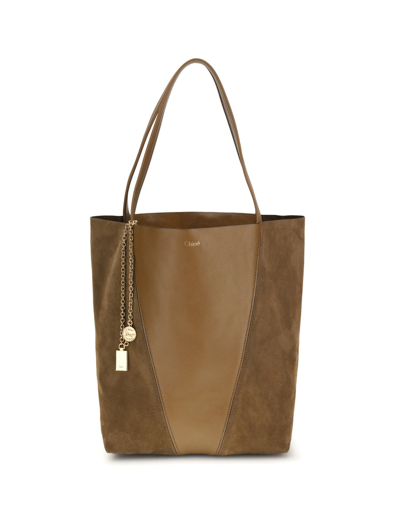 Chloe Chloé Spin Shoulder Bag Dark Khaki - World Class Fashion