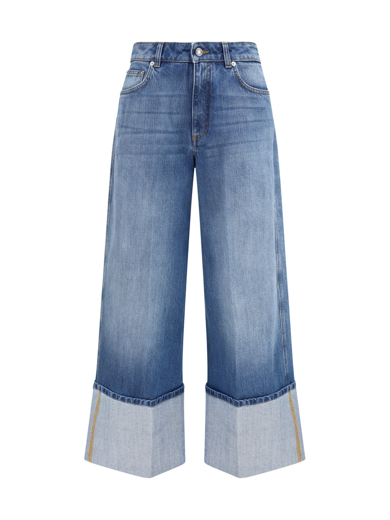 Givenchy Givenchy Dégradé Turn-up Jeans Medium Blue - World Class Fashion