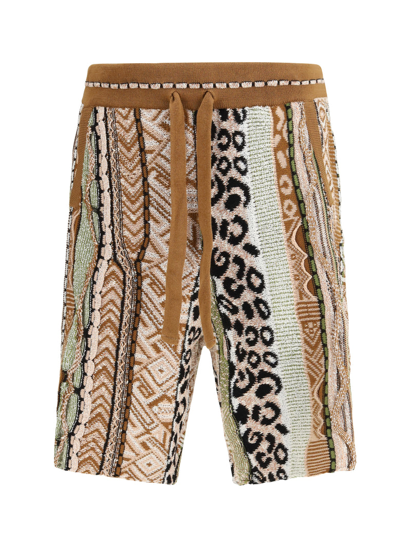 Laneus Laneus Cotton Blend Bermuda Shorts Chocolate - World Class Fashion