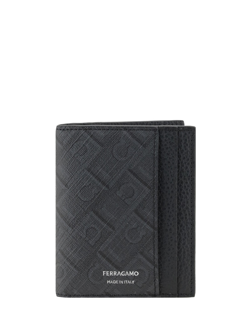 Ferragamo Ferragamo Leather Cardholder Grey Patterned Medium - World Class Fashion