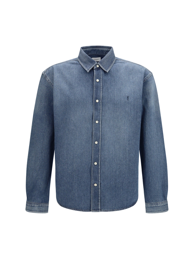 Saint Laurent Saint Laurent Denim Shirt Petroleum Blue - World Class Fashion