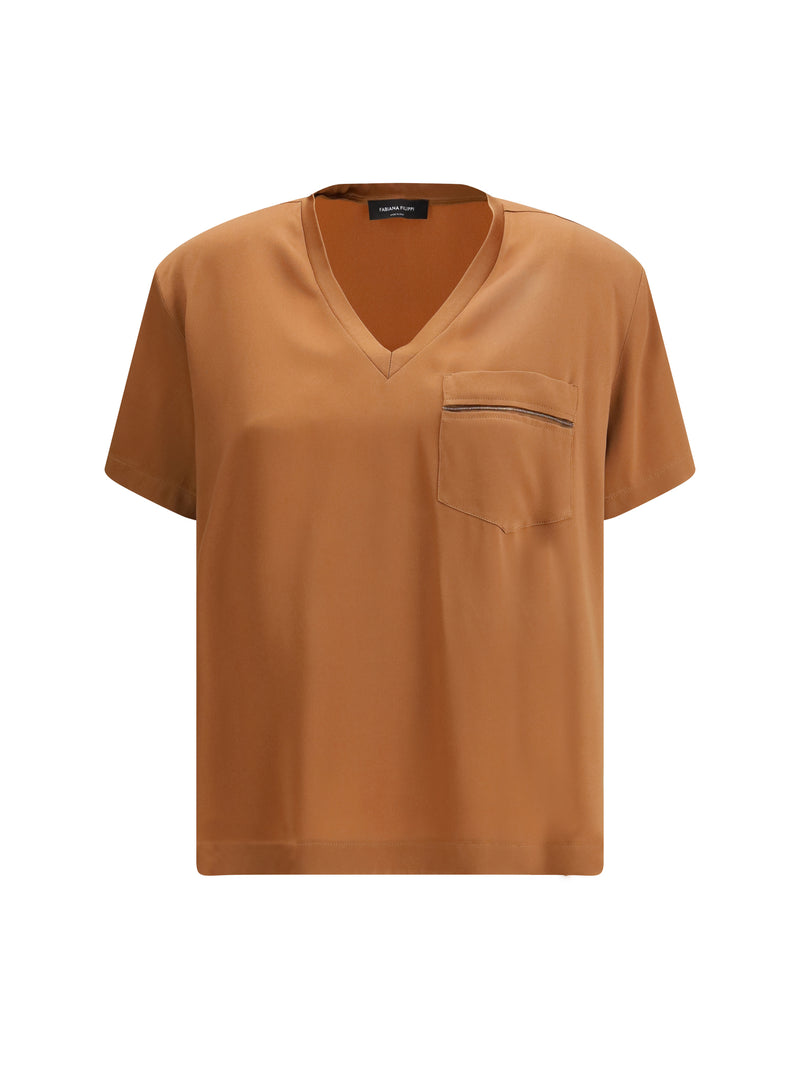 Fabiana Filippi Fabiana Filippi V-neck T-shirt Vimini Women - World Class Fashion