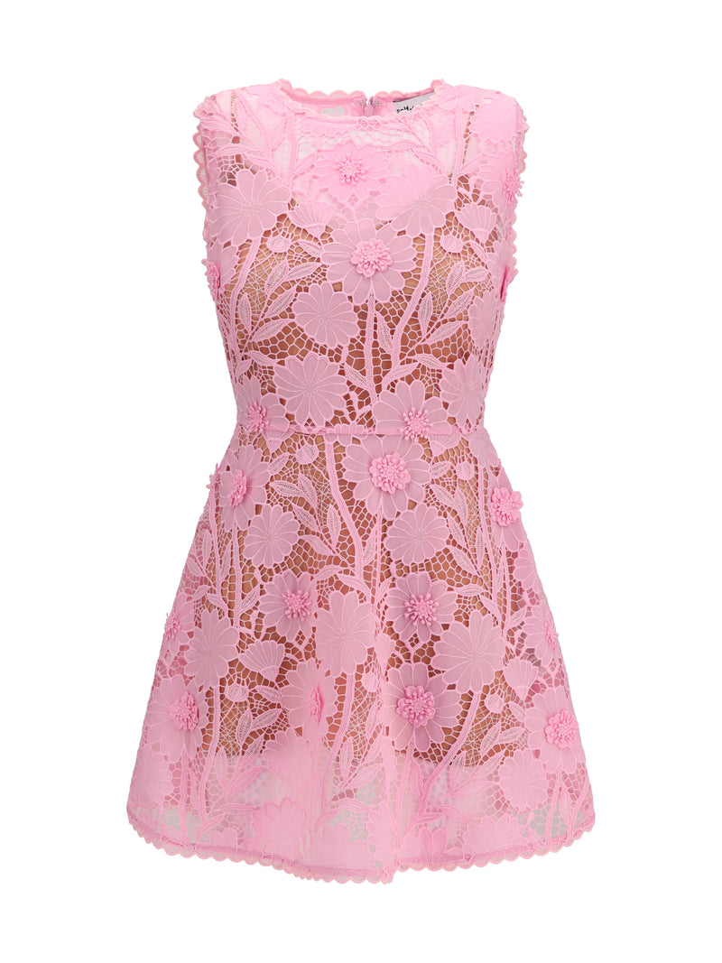 Self-portrait Self-portrait Short Lace Dress Pink Women - World Class Fashion