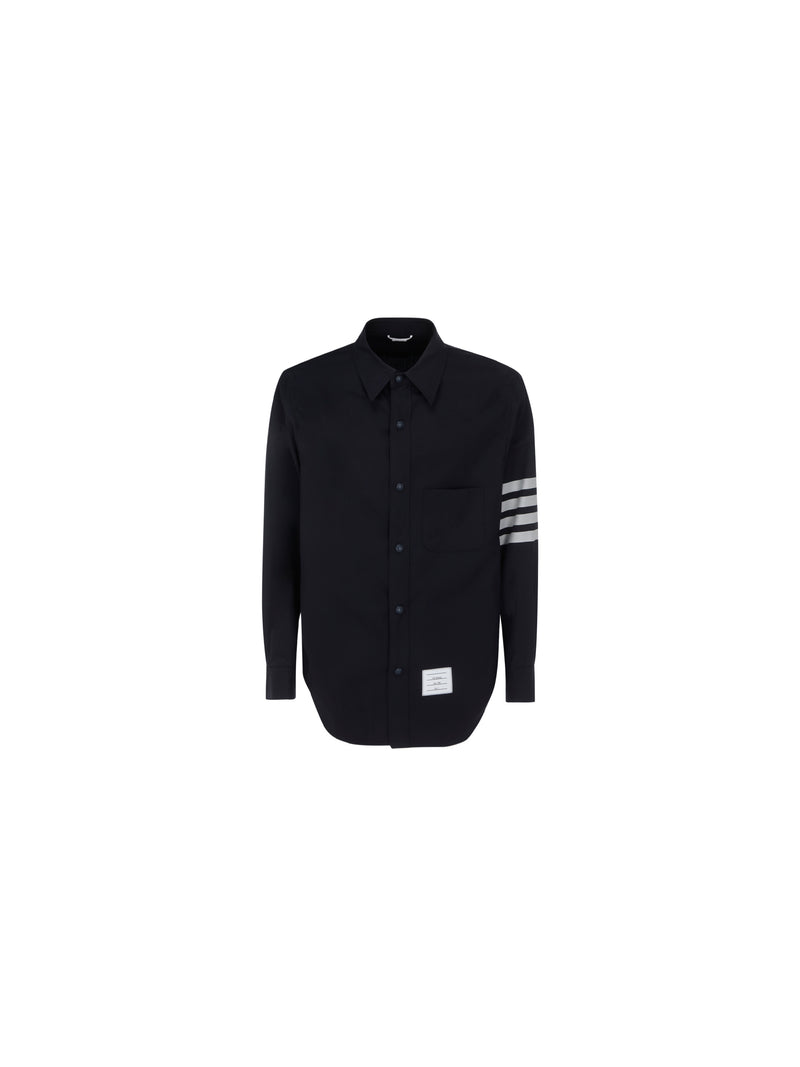 Thom Browne Thom Browne Wool Cotton Blend Shirt Navy Men - World Class Fashion