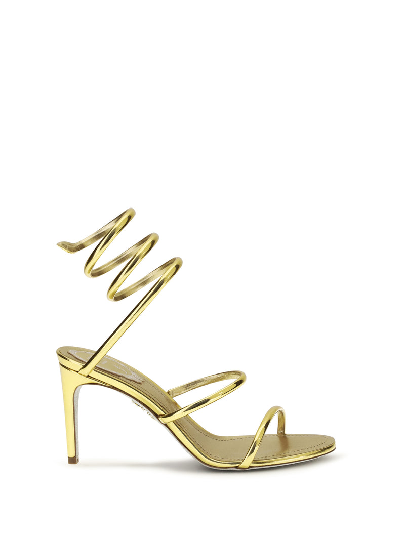 Rene Caovilla Rene Caovilla Sandalias Cleo Metálicas Oro Oscuro - World Class Fashion