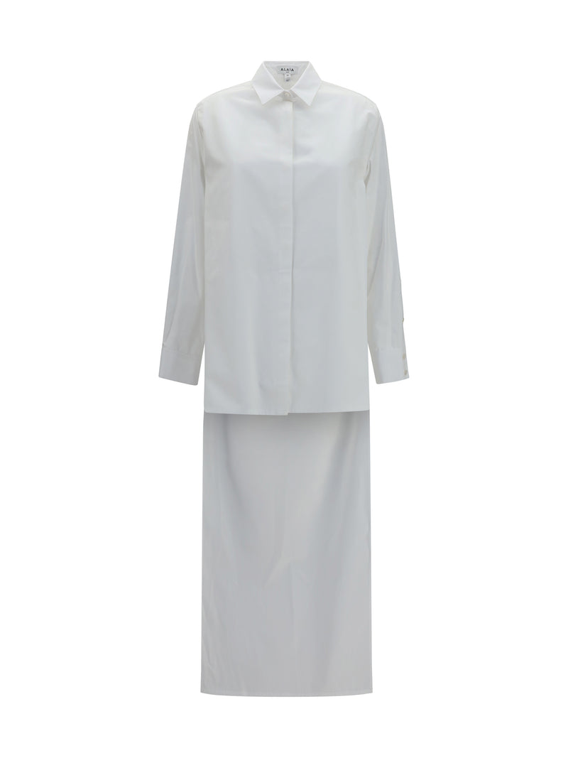 Alaia Alaïa Asymmetric Cotton Poplin Shirt White Women - World Class Fashion