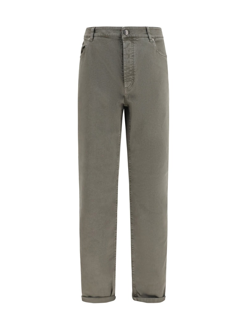 Brunello Cucinelli Brunello Cucinelli Jeans with Turn-up Hem Army Washed - World Class Fashion