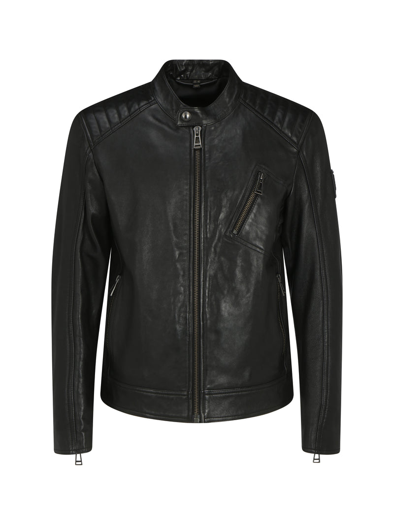 Belstaff Belstaff Lambskin V Racer Jacket Black - World Class Fashion