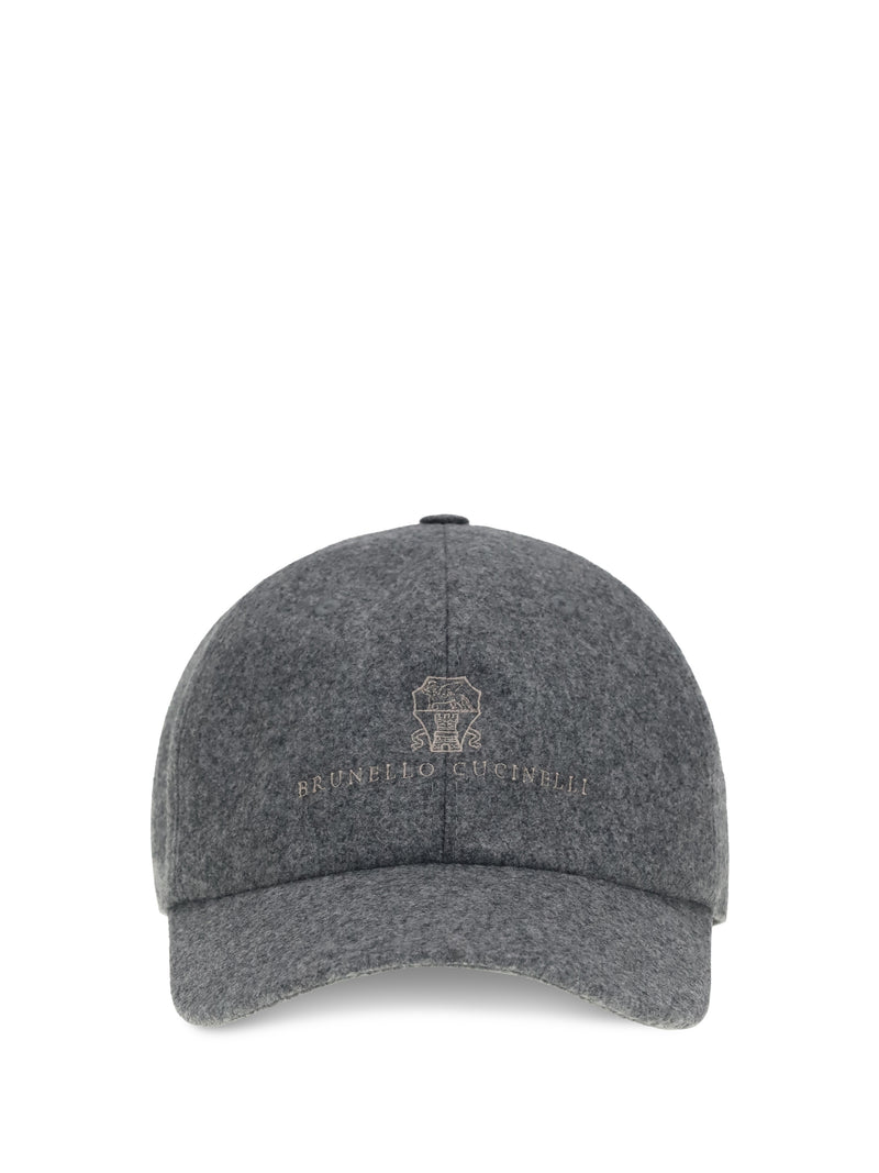 Brunello Cucinelli Brunello Cucinelli Logo Baseball Hat Grey Brown - World Class Fashion