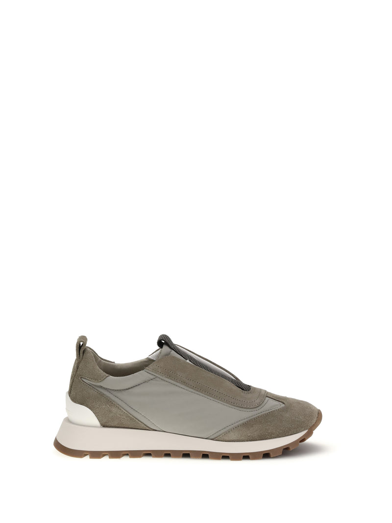 Brunello Cucinelli Brunello Cucinelli Sneakers with Precious Detail New Kaky - World Class Fashion