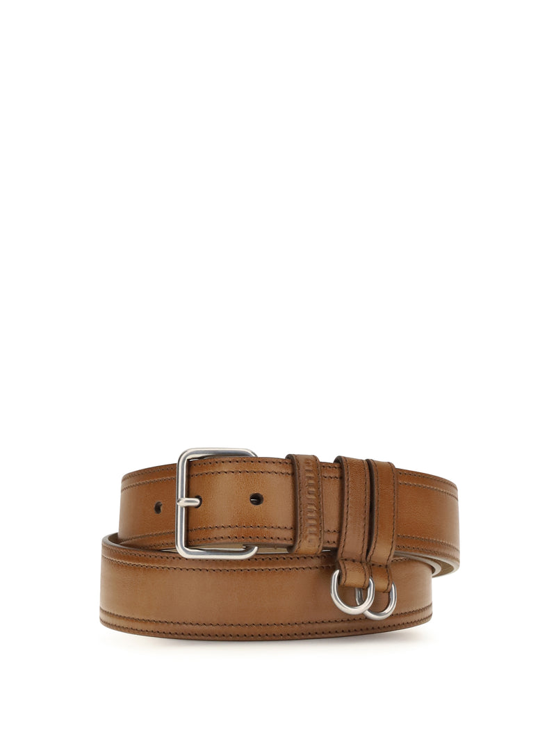 Miu Miu Miu Miu Leather Belt Cognac - World Class Fashion