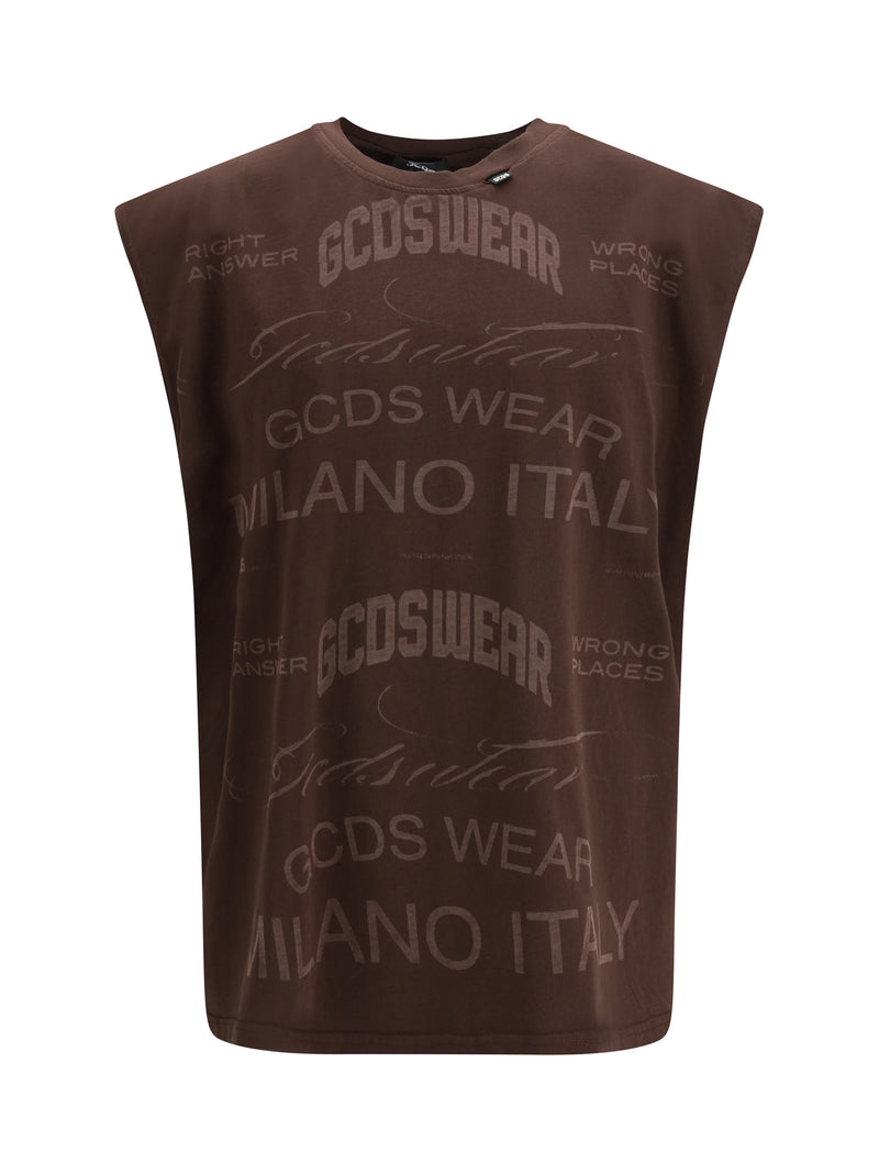 Gcds Gcds History Sleeveless T-shirt Coffee/Brown - World Class Fashion