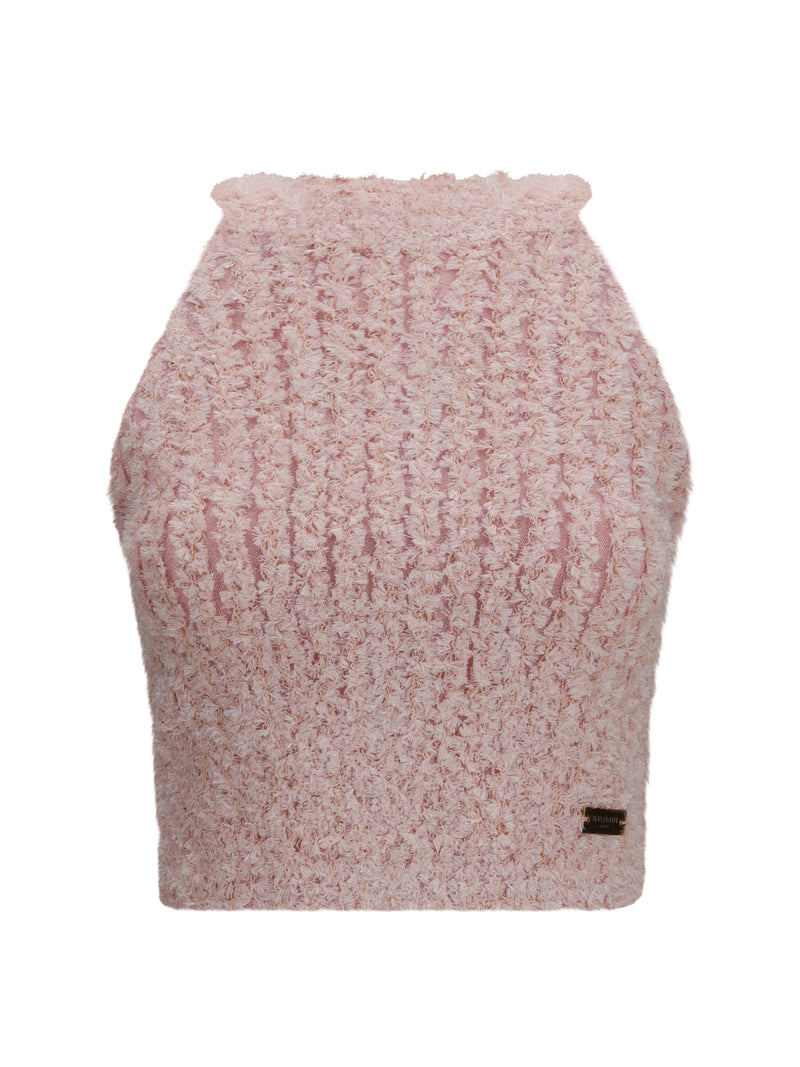 Balmain Balmain Sleeveless Crew Neck Top Rose Women - World Class Fashion