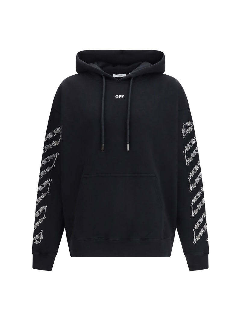 Off-white Off-white Chain Araldic Arrow Skate Hoodie Black - World Class Fashion