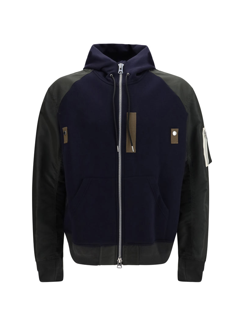 Sacai Sacai Cotton Blend And Twill Hoodie - World Class Fashion