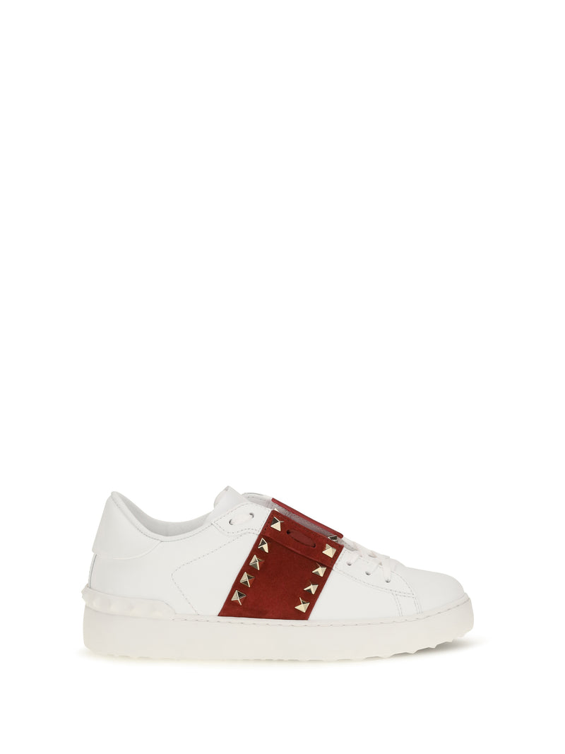 Valentino Garavani Valentino Garavani Rockstud Untitled Sneakers White/Red - World Class Fashion