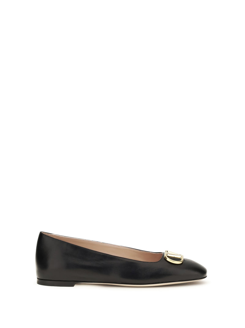 Valentino Garavani Valentino Garavani VLogo Signature Ballerinas Nero - World Class Fashion