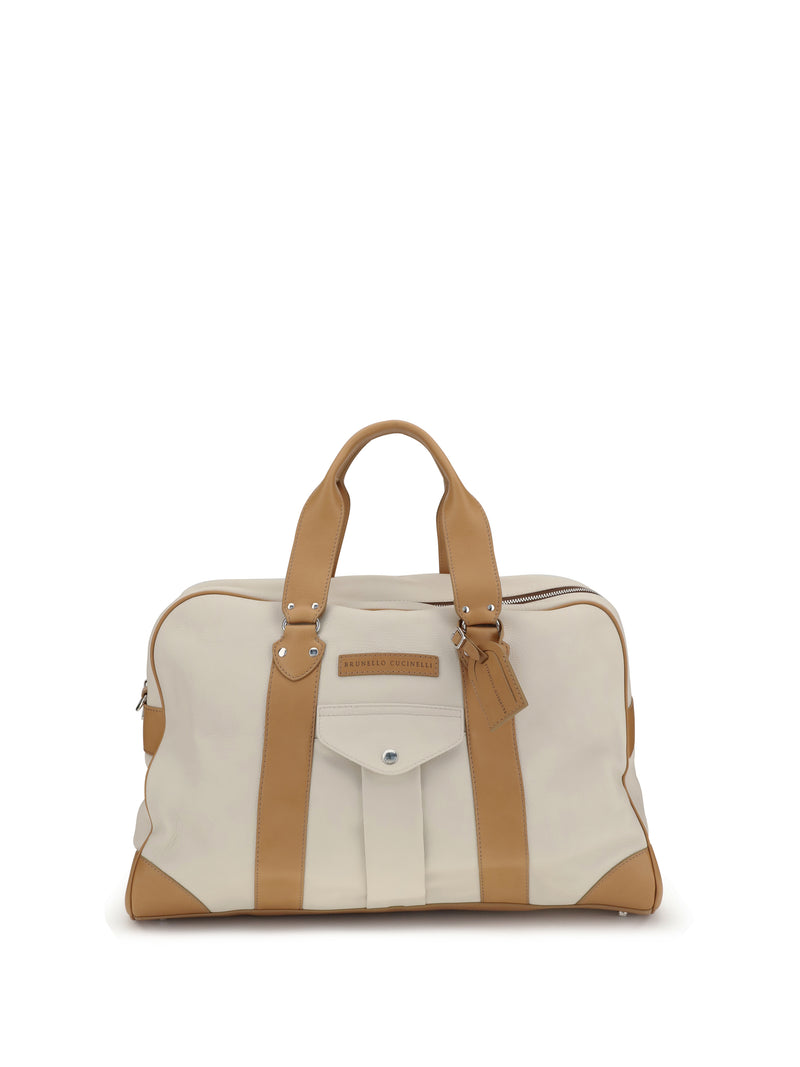 Brunello Cucinelli Brunello Cucinelli Street Travel Bag Ghiaccio+Naturale - World Class Fashion