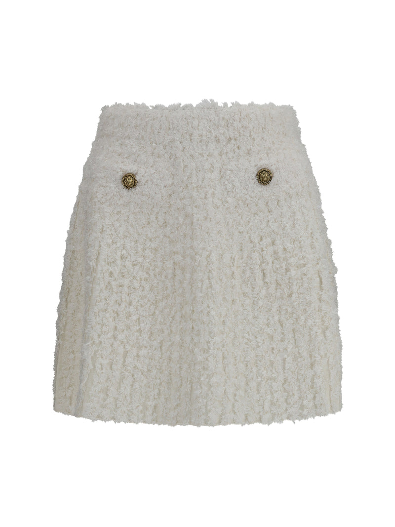 Balmain Balmain Mini Skirt With Decorative Buttons Naturel - World Class Fashion