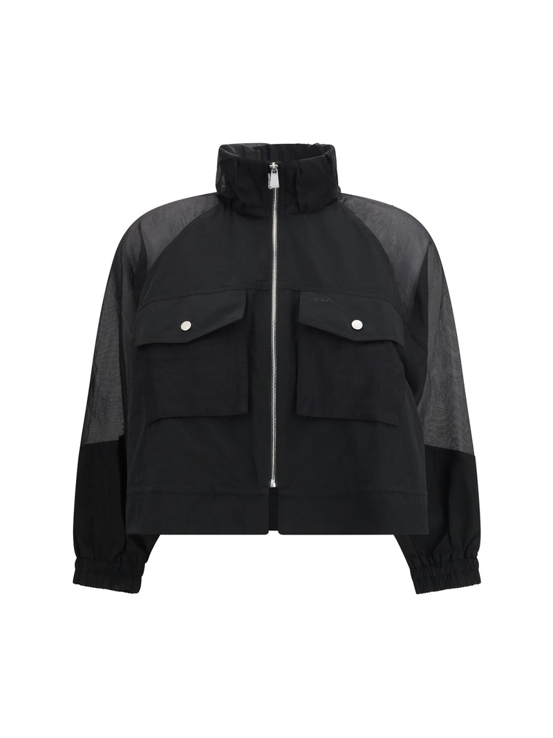 Pinko Pinko Beth Jacket with Transparent Inserts Nero Limousine - World Class Fashion